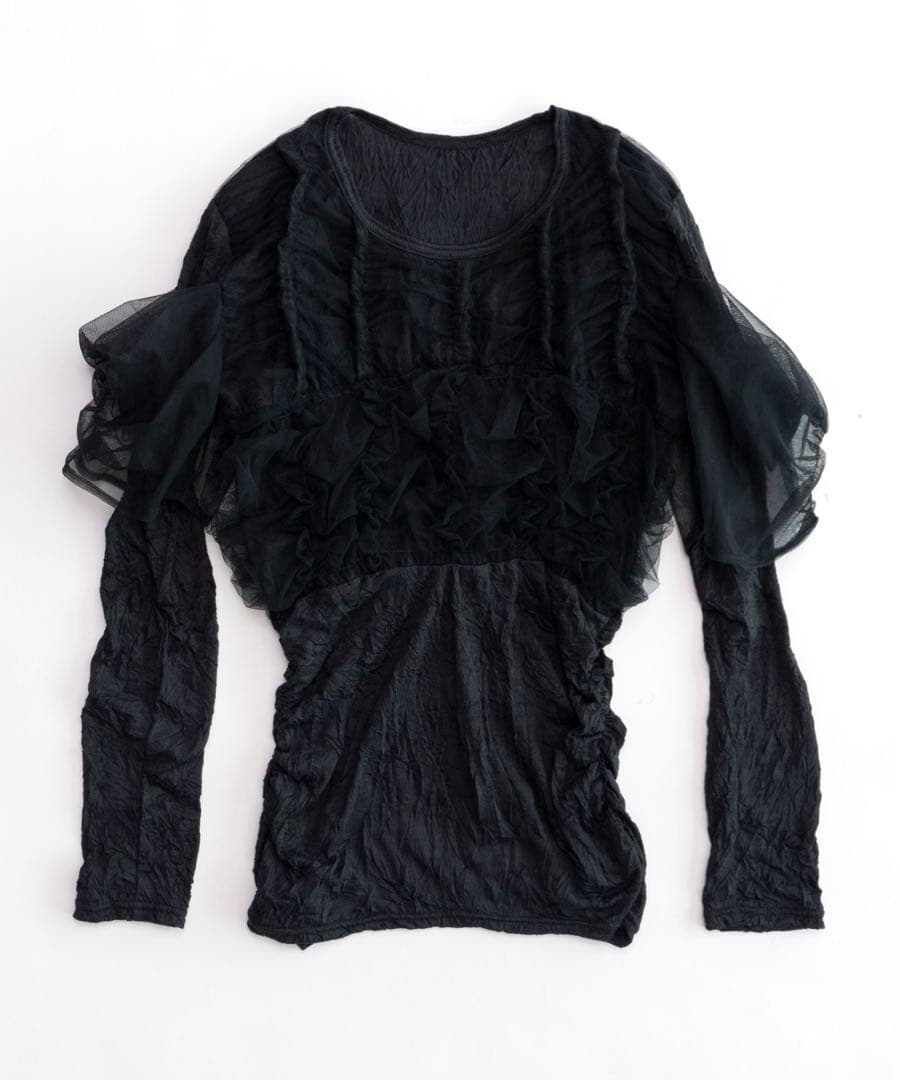 シャーリングチュールコンビカットトップ　　MAISON SPECIAL