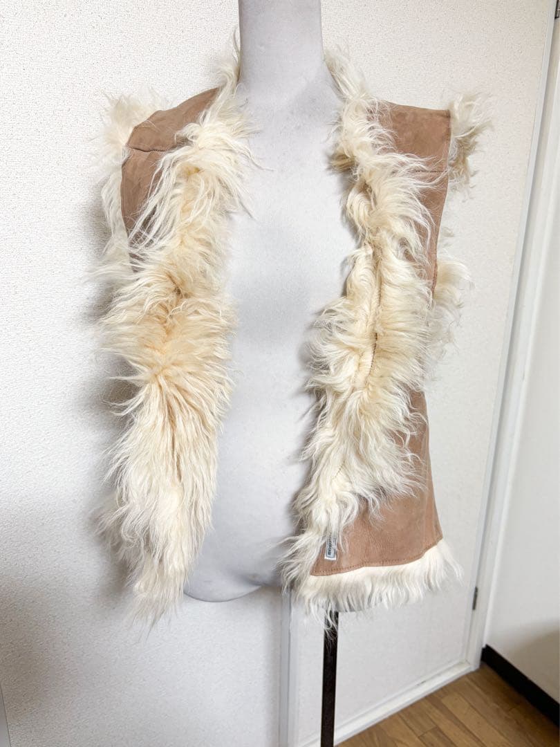 ロデオクラウンズ　rodeo crowne ムートン　毛皮　ベスト　リバーシブル