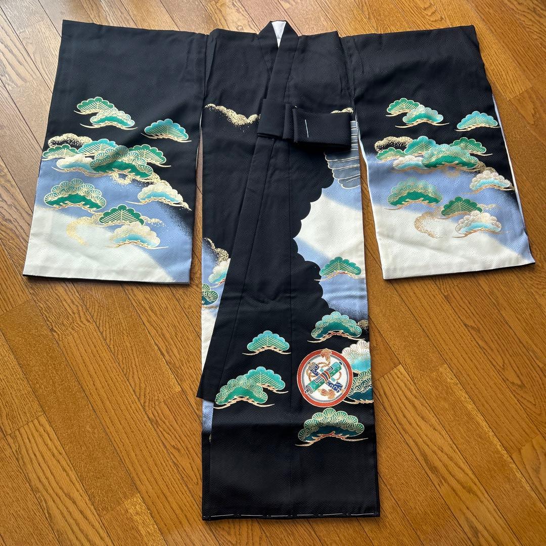 新品　正絹お宮参り　祝着　七五三　お宮詣り　長襦袢付　仕付け糸付　男の子　男児