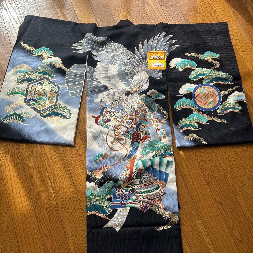 新品　正絹お宮参り　祝着　七五三　お宮詣り　長襦袢付　仕付け糸付　男の子　男児