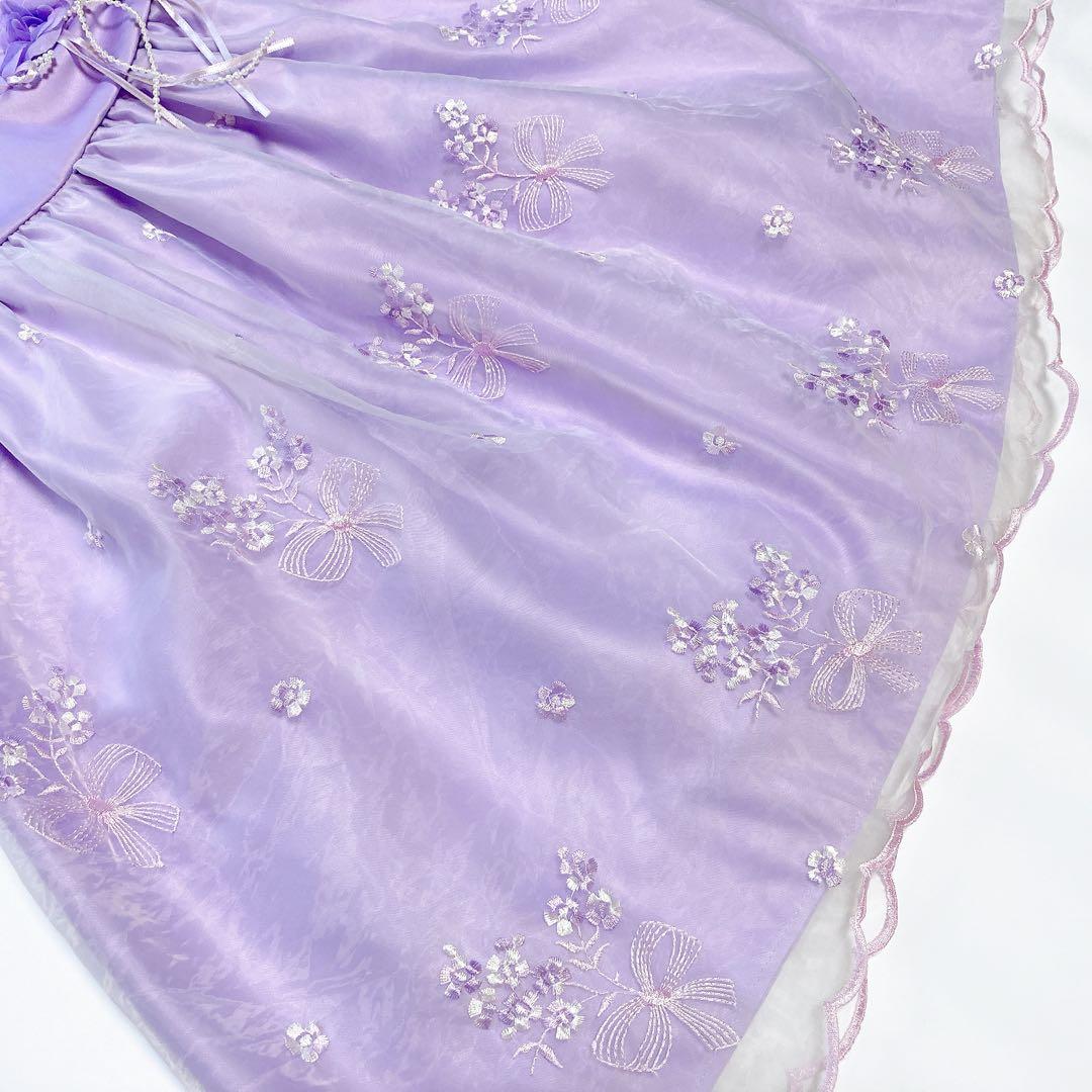 ラベンダー 刺繍 120 セレモニー 入学 卒園 発表会 フォーマル