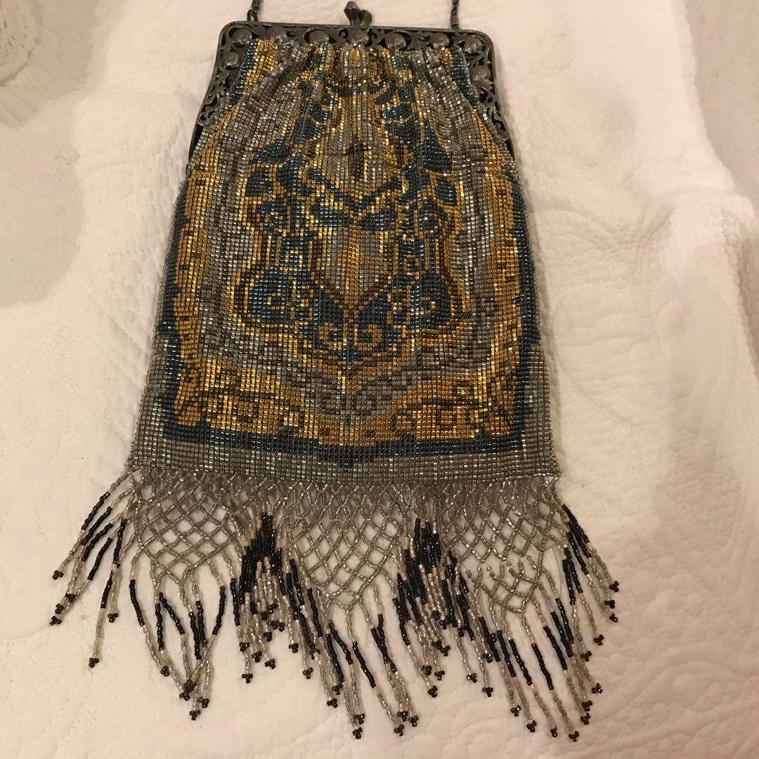 オーダーメイドのフランスビーズ装飾 パーティーバッグ