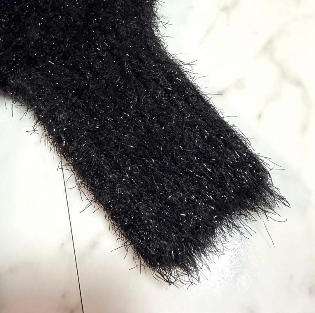 【新品タグ付き】完売品✨️アルアバイル シャイニー フェザー カーディガン 黒