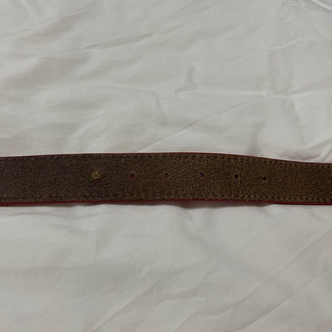 vivienne Westwoodバックル　ベルト　シルバー　レッド　レザー