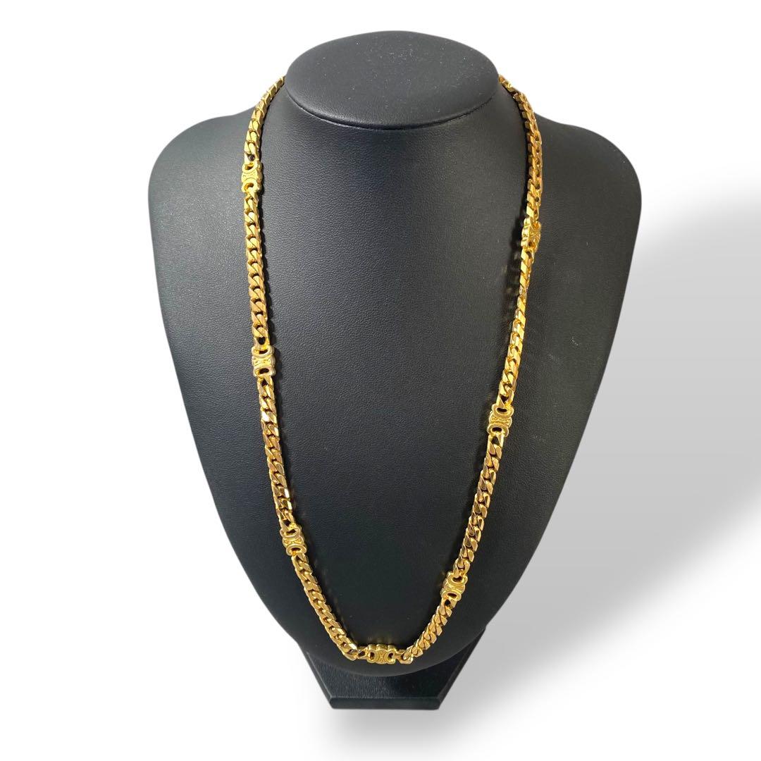 美品　CELINE セリーヌ　ネックレス　トリオンフ　喜平チェーン　ゴールド