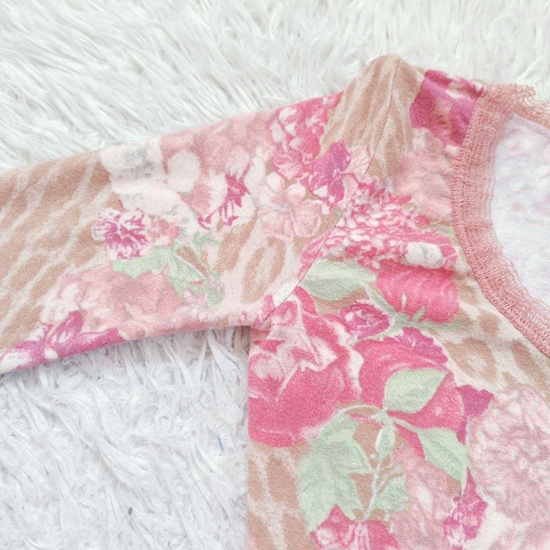 【ブルマリン】アンナモリナーリ花柄アンサンブル レース 薔薇 ピンクカーディガン