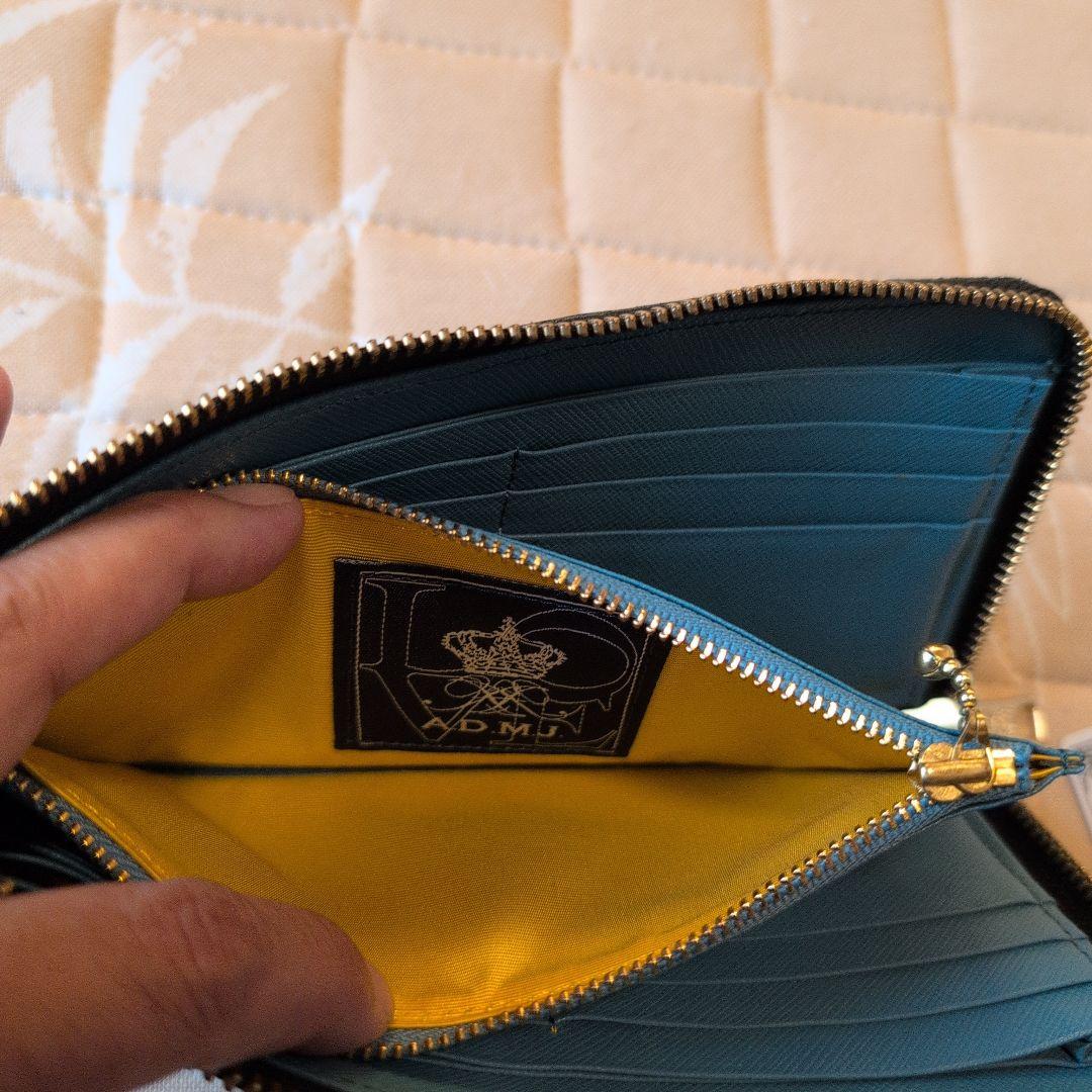 もも★美品★ ADMJ L字ファスナーウォレット グラデーションスワロ