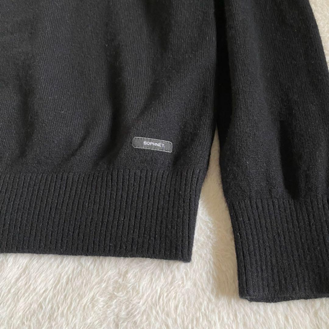 ソフネット　カシミヤ100% ニット　スコーピオンロゴ刺繍　ブラック　XL