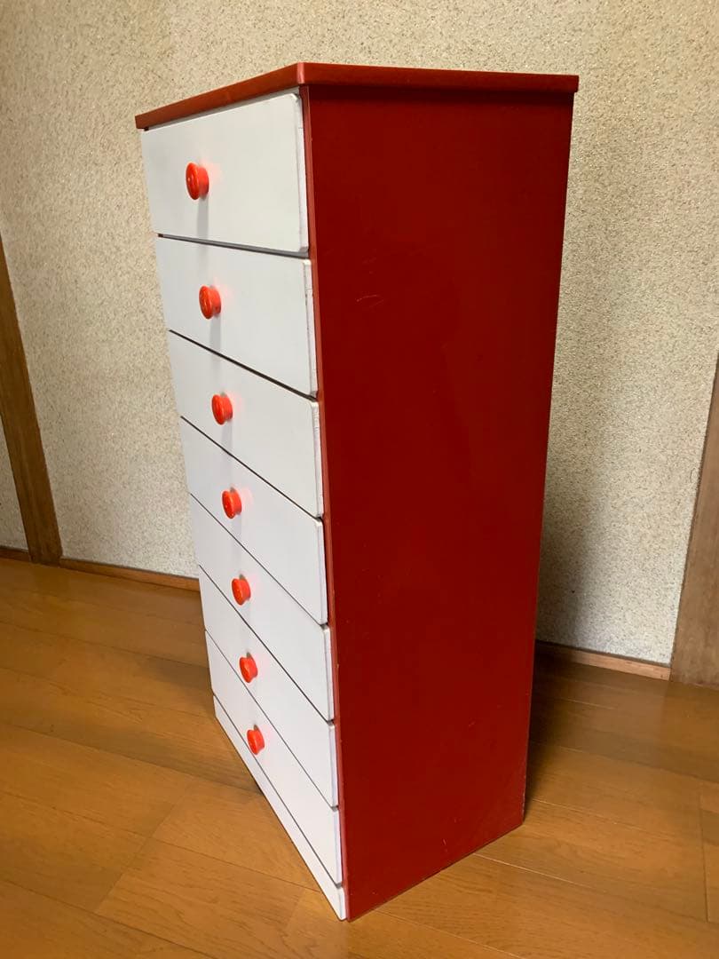 【M043】　昭和レトロ　ポップ　チェスト タンス　赤