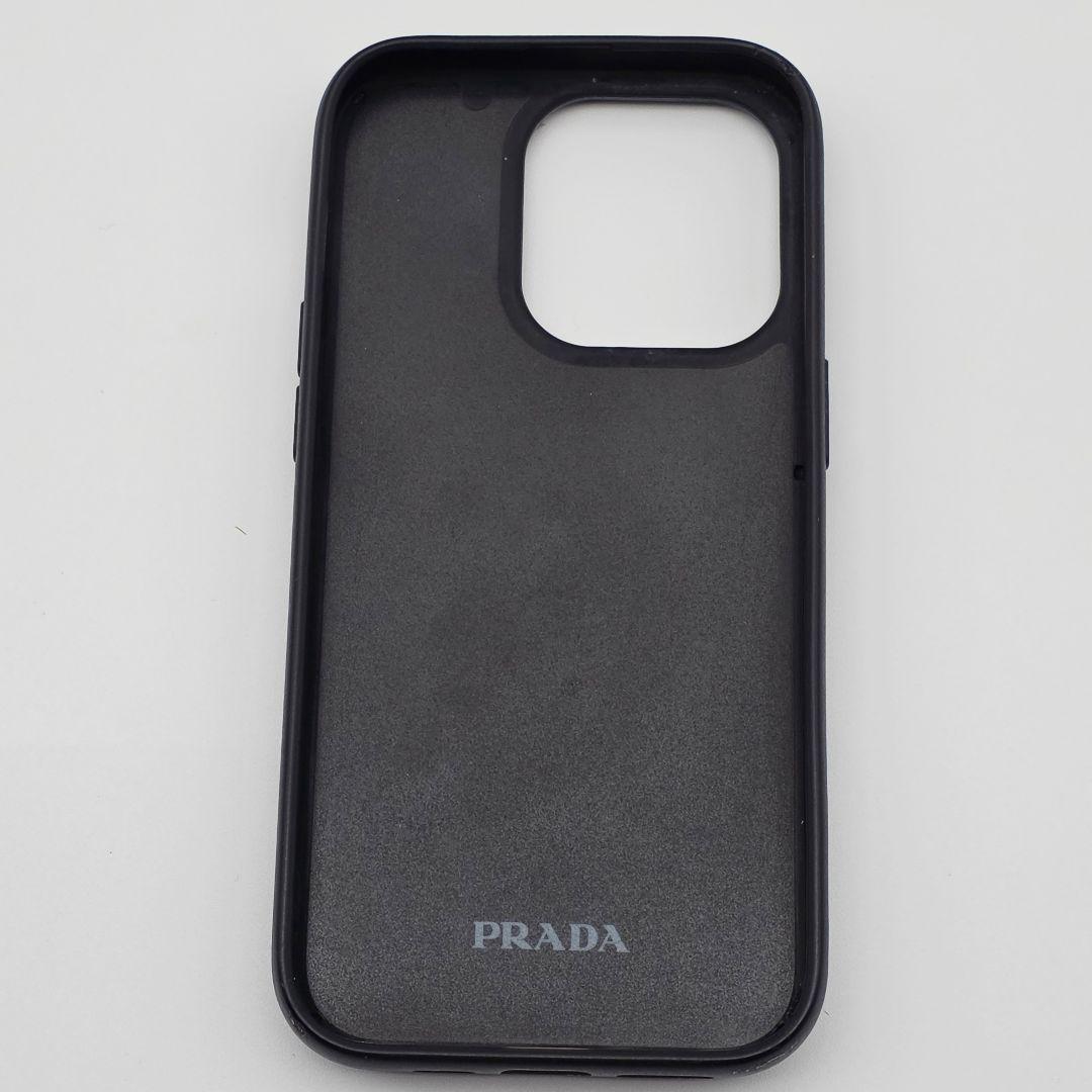PRADA iphone14pro ケース ラインストーン クリスタル 三角ロゴ