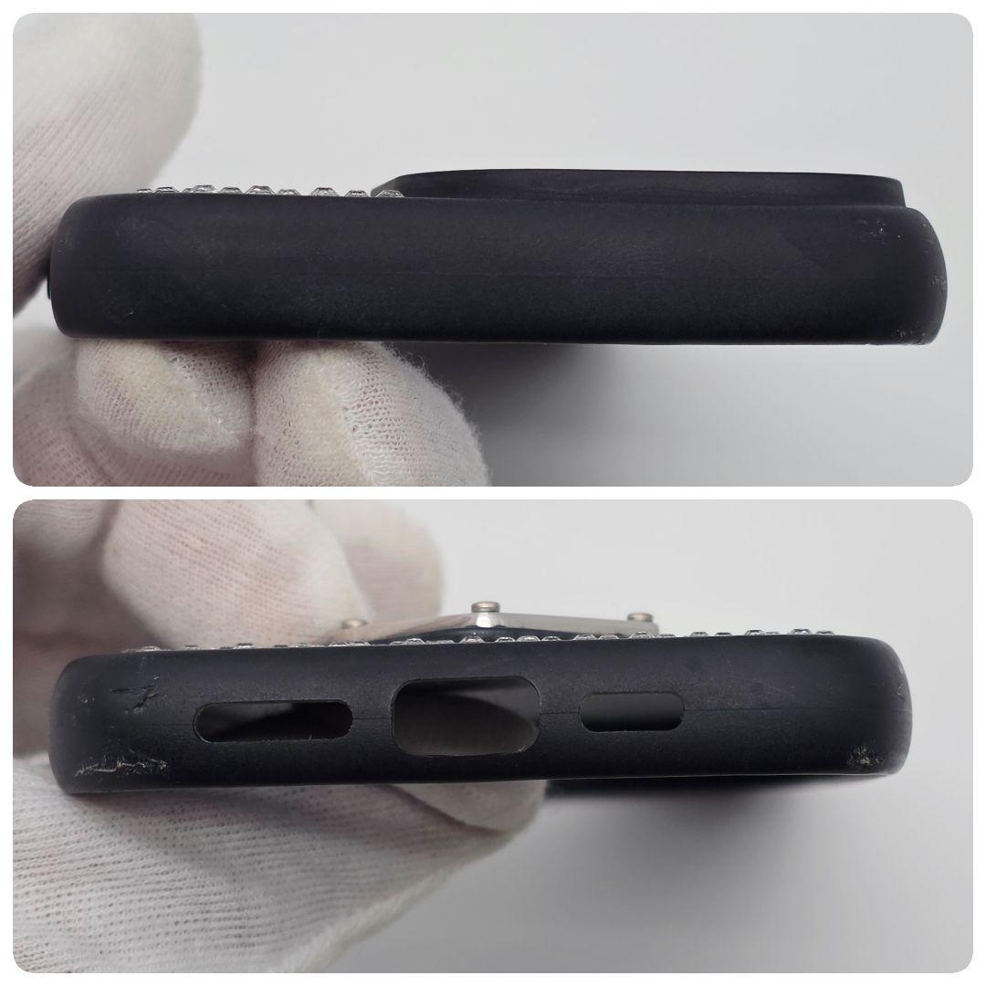 PRADA iphone14pro ケース ラインストーン クリスタル 三角ロゴ