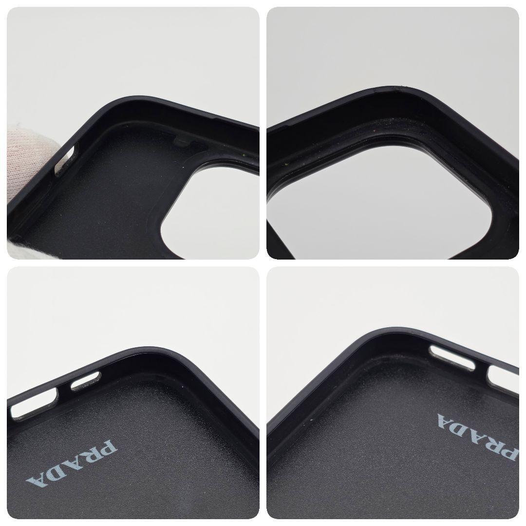 PRADA iphone14pro ケース ラインストーン クリスタル 三角ロゴ