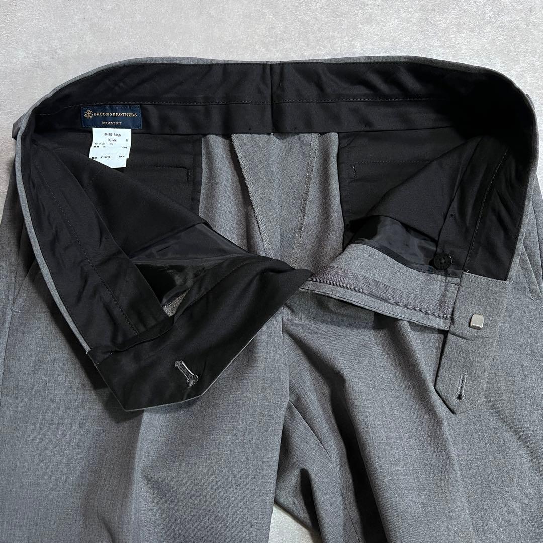 【極美品】ブルックスブラザーズ トレーニョ1900ウールスラックス グレーw31