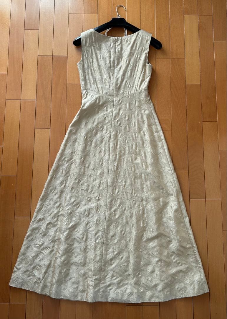 ♡Sybilla シビラ♡フルレングスドレス ノースリーブ ベージュゴールド M