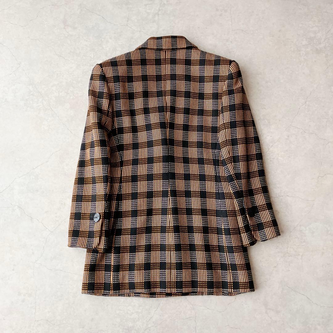 Vintage Miss Dior チェック柄 ダブルブレストジャケット ウール