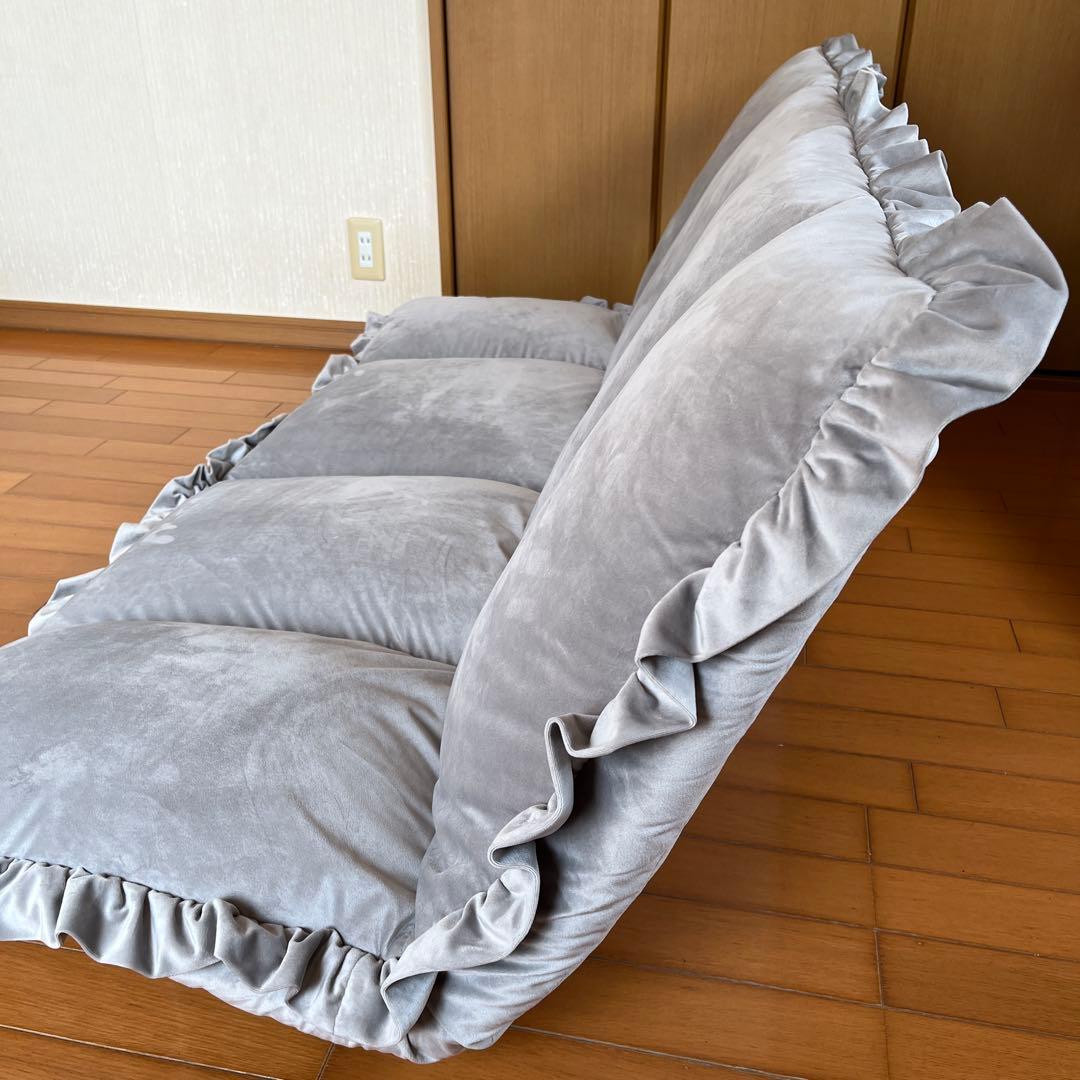 【引き取り限定】Francfranc カラン 【美品】フロアソファーグレー