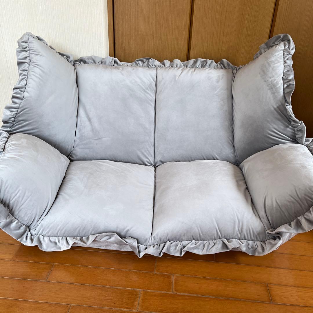 【引き取り限定】Francfranc カラン 【美品】フロアソファーグレー