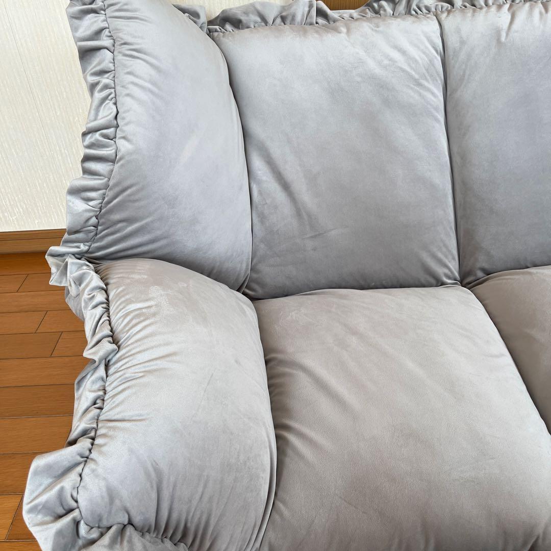 【引き取り限定】Francfranc カラン 【美品】フロアソファーグレー