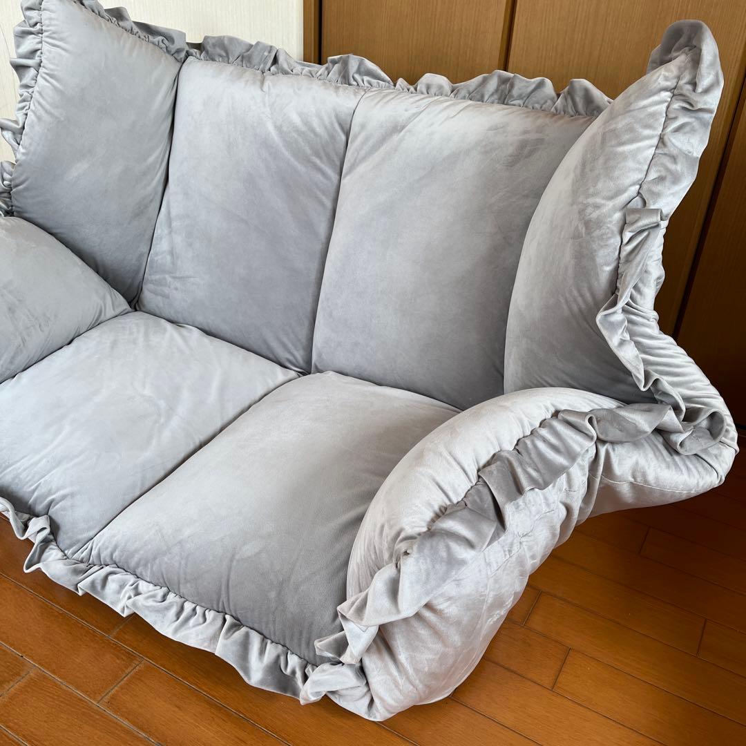 【引き取り限定】Francfranc カラン 【美品】フロアソファーグレー