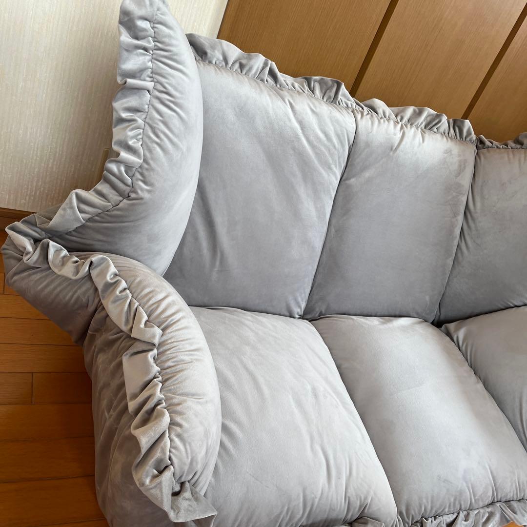 【引き取り限定】Francfranc カラン 【美品】フロアソファーグレー