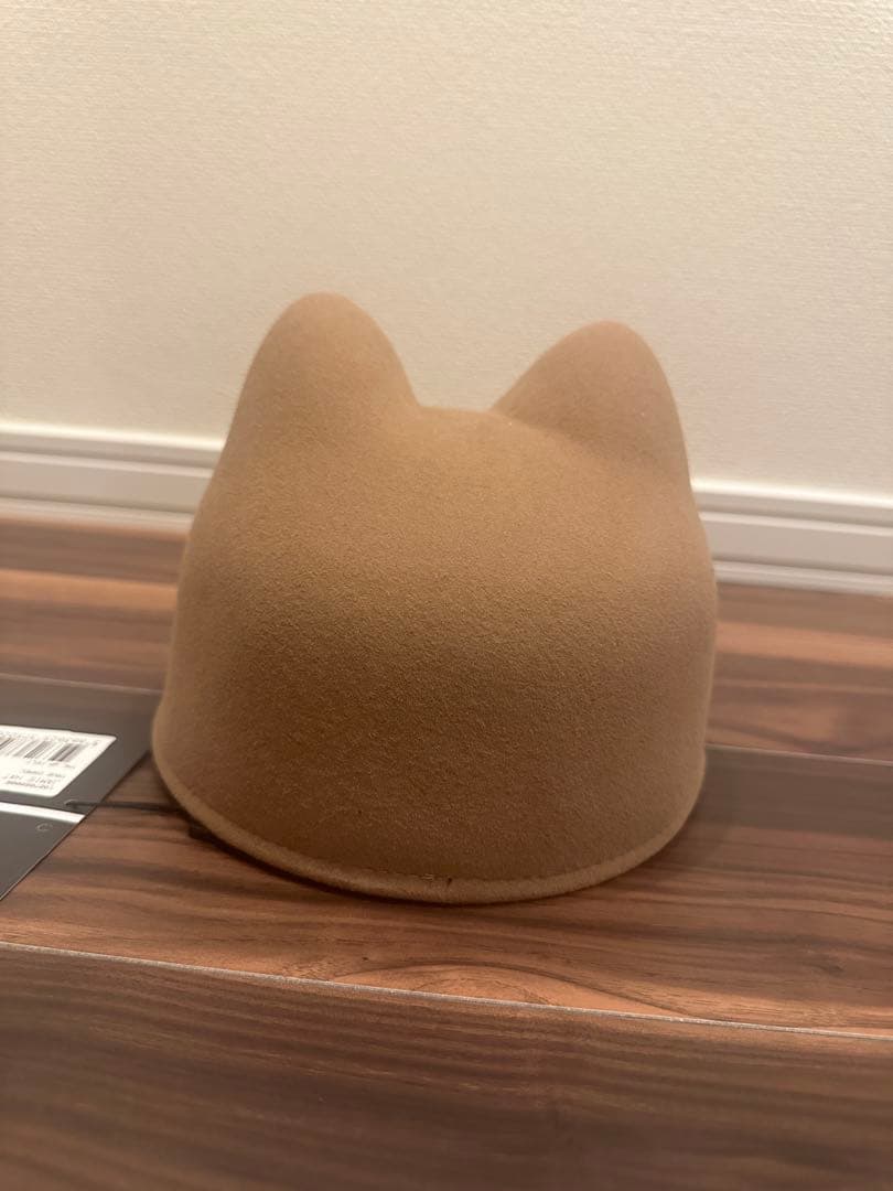 猫耳付きベージュキャップ フリーサイズ