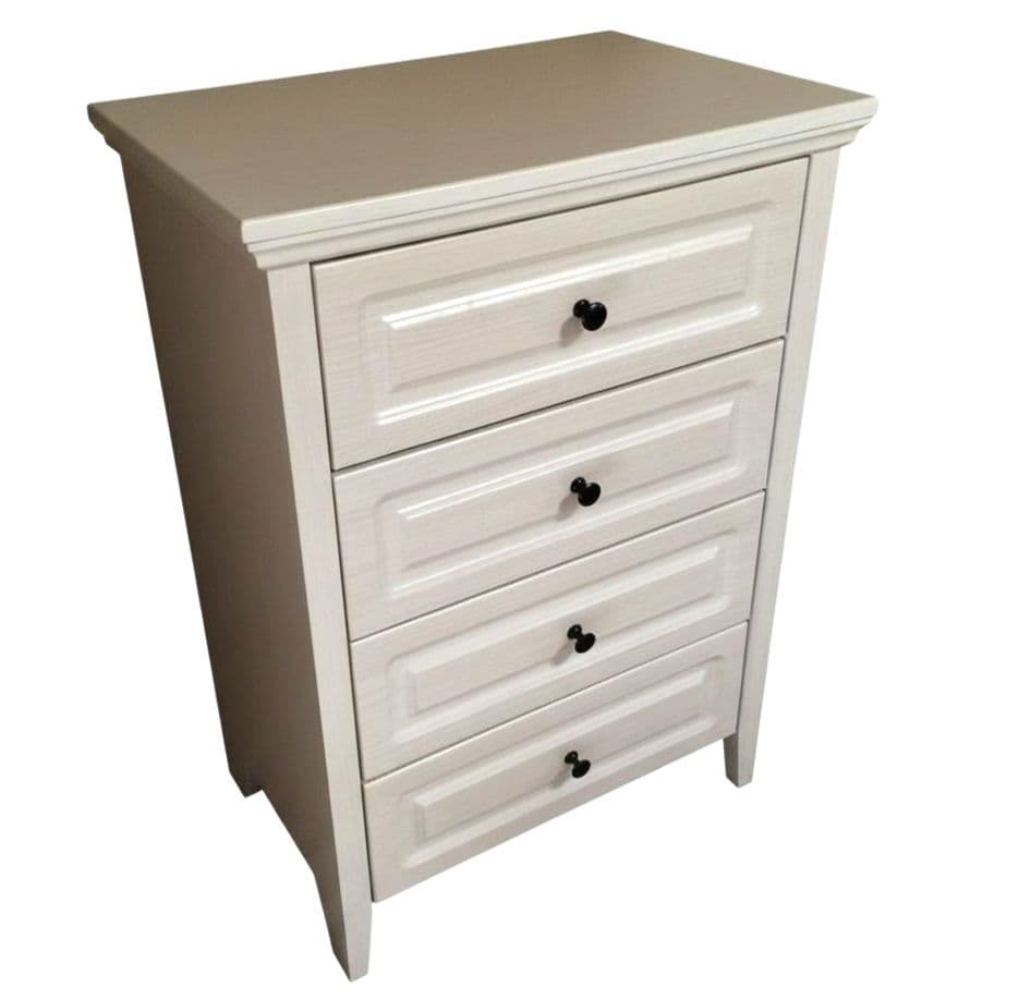 送料込 NITORI オフホワイト木製4段チェスト 美品