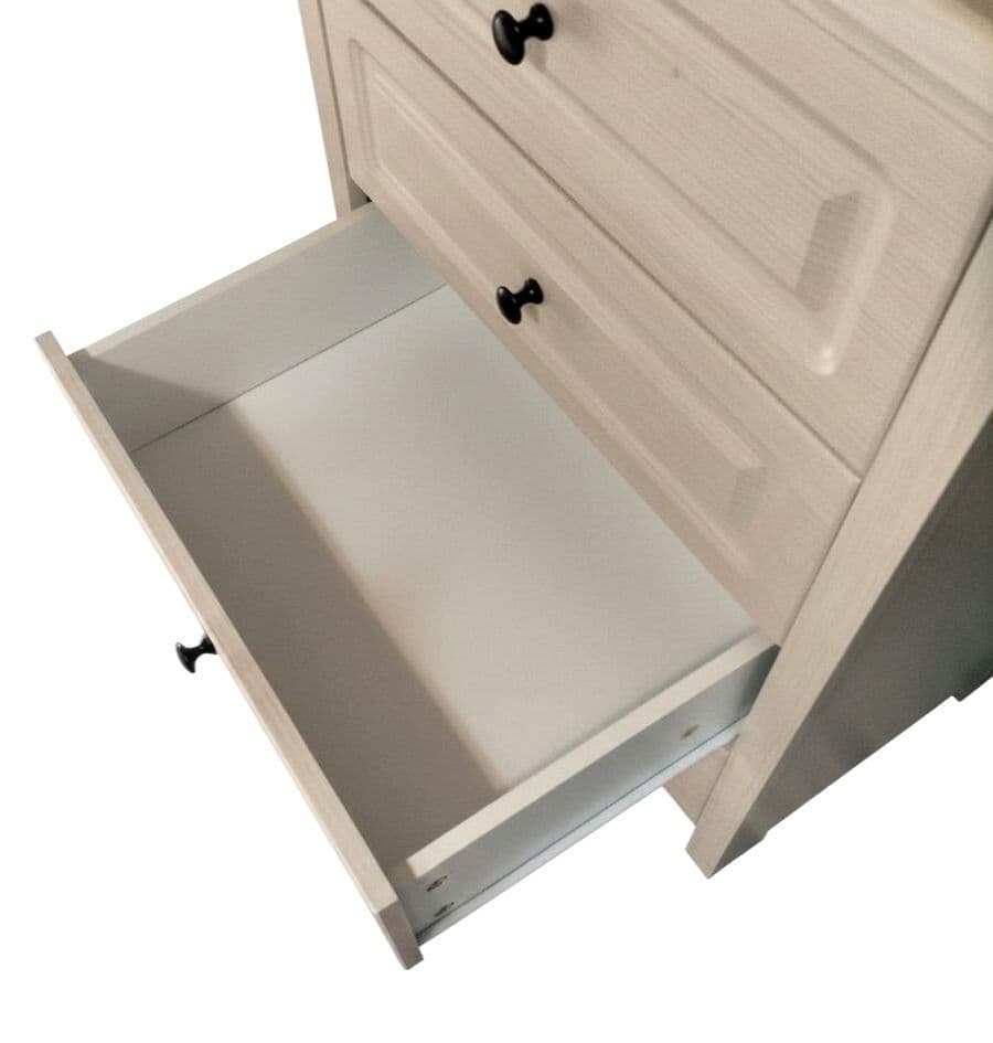 送料込 NITORI オフホワイト木製4段チェスト 美品