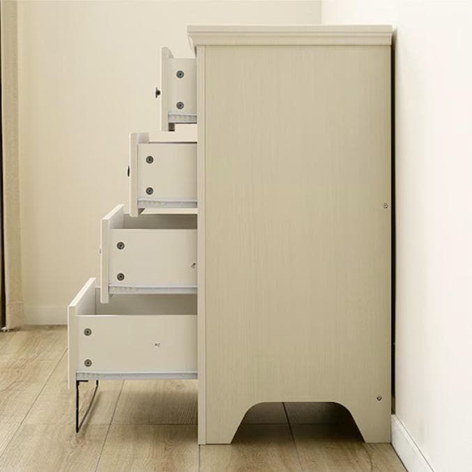 送料込 NITORI オフホワイト木製4段チェスト 美品