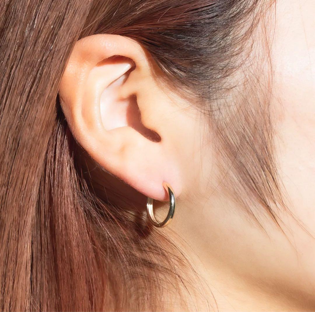 AVALANCHE 10K ゴールド フープピアス 直径13mm 両耳用