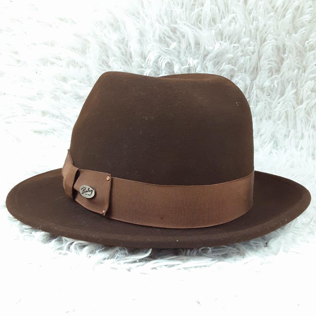 美品◎Bailey ベイリー BLIXELN フェルトハット 中折れハット 茶