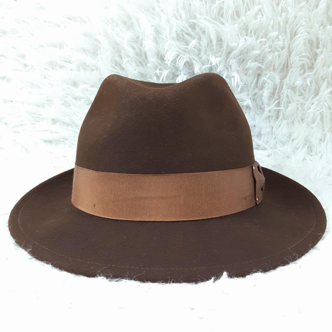美品◎Bailey ベイリー BLIXELN フェルトハット 中折れハット 茶