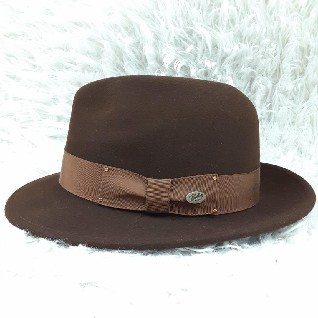 美品◎Bailey ベイリー BLIXELN フェルトハット 中折れハット 茶