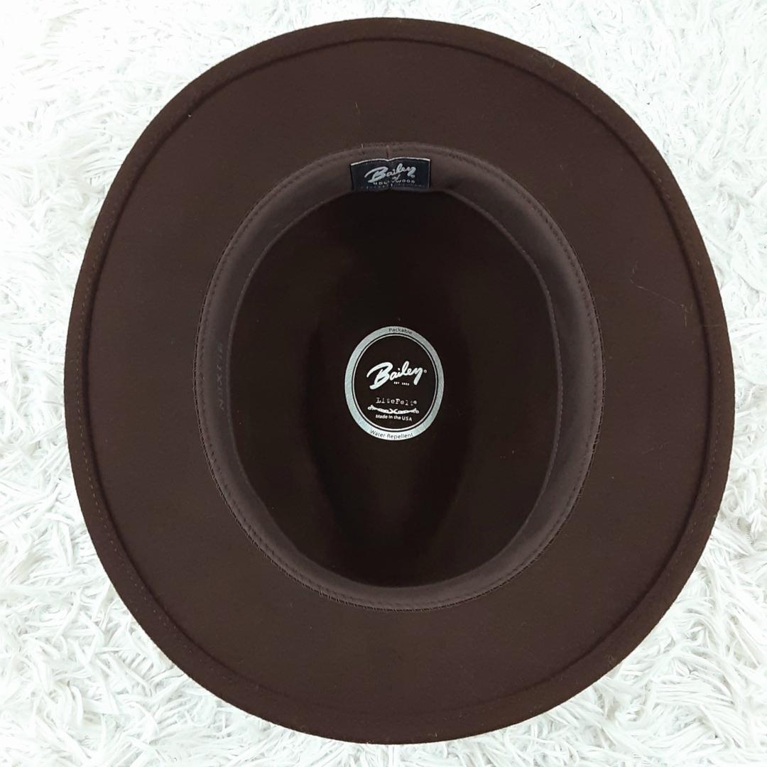 美品◎Bailey ベイリー BLIXELN フェルトハット 中折れハット 茶