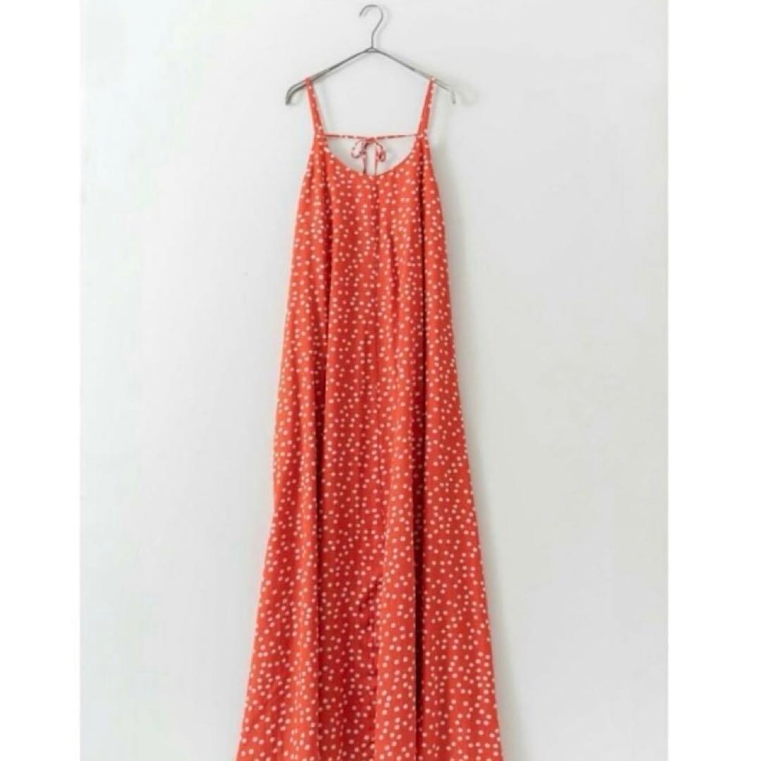 ヌキテパ　山城葉子コラボ　赤ドットロングワンピース