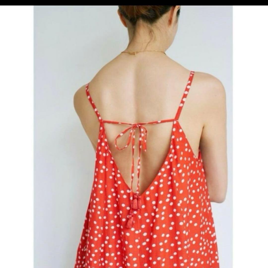 ヌキテパ　山城葉子コラボ　赤ドットロングワンピース