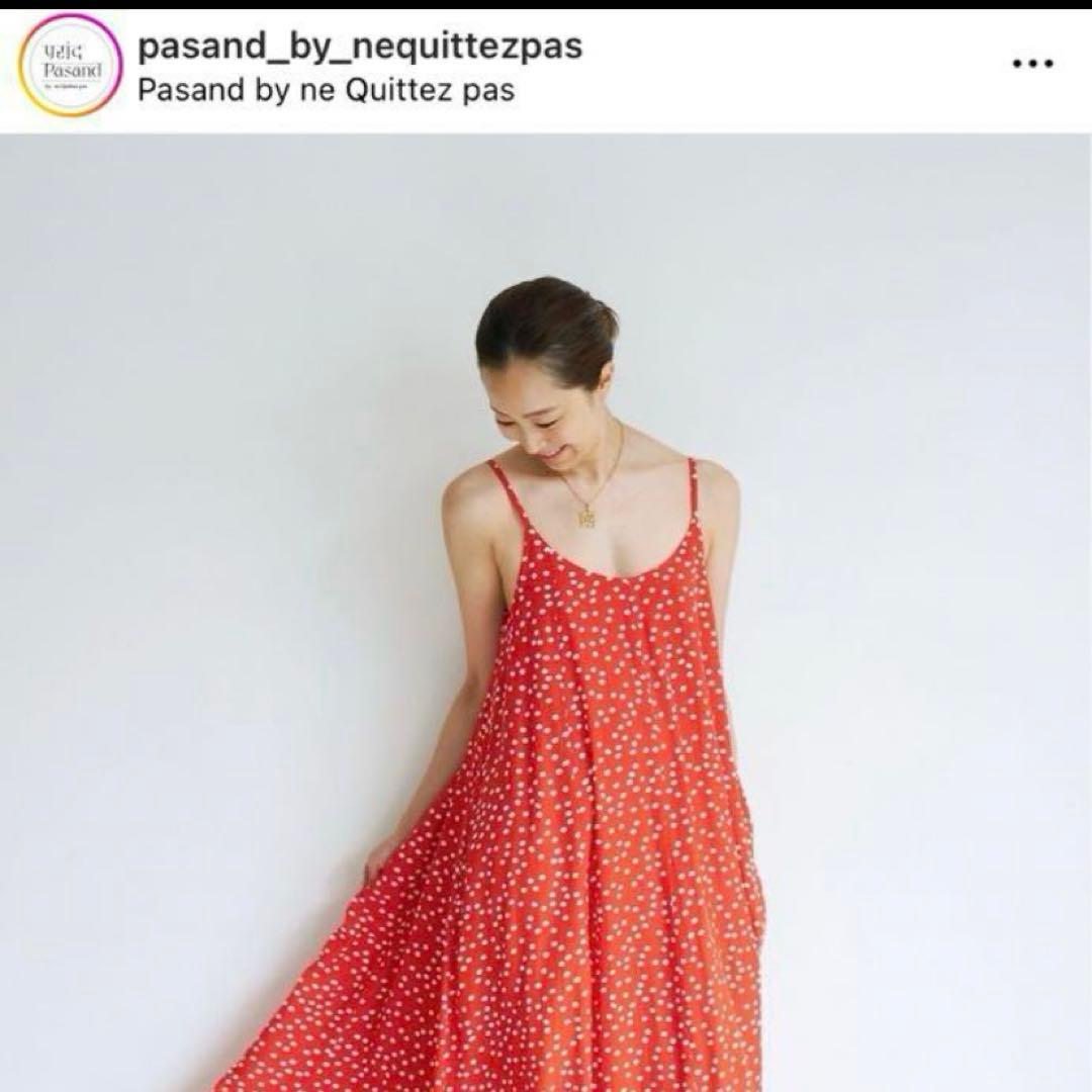 ヌキテパ　山城葉子コラボ　赤ドットロングワンピース