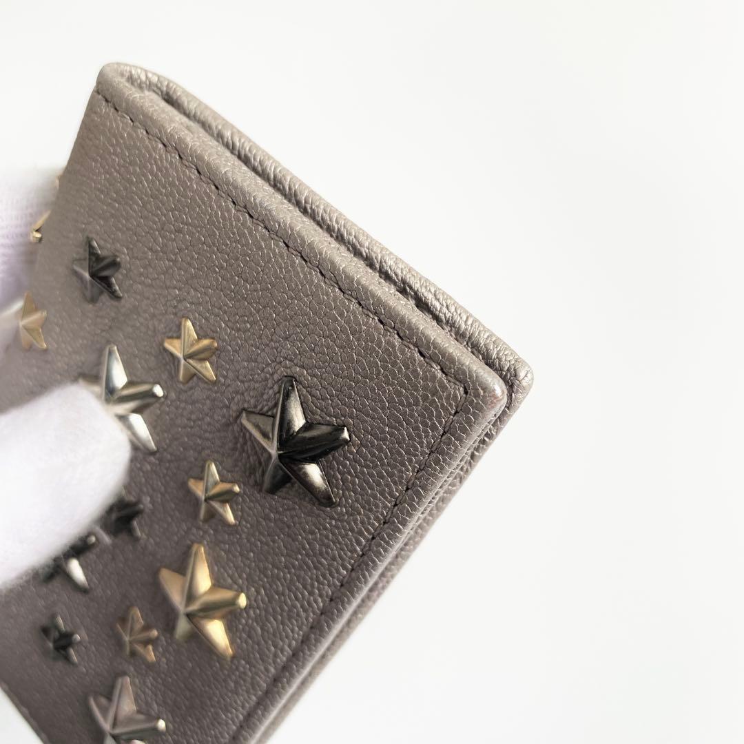 JIMMY CHOO 名刺入れ カードケース NELLO ライトカーキ