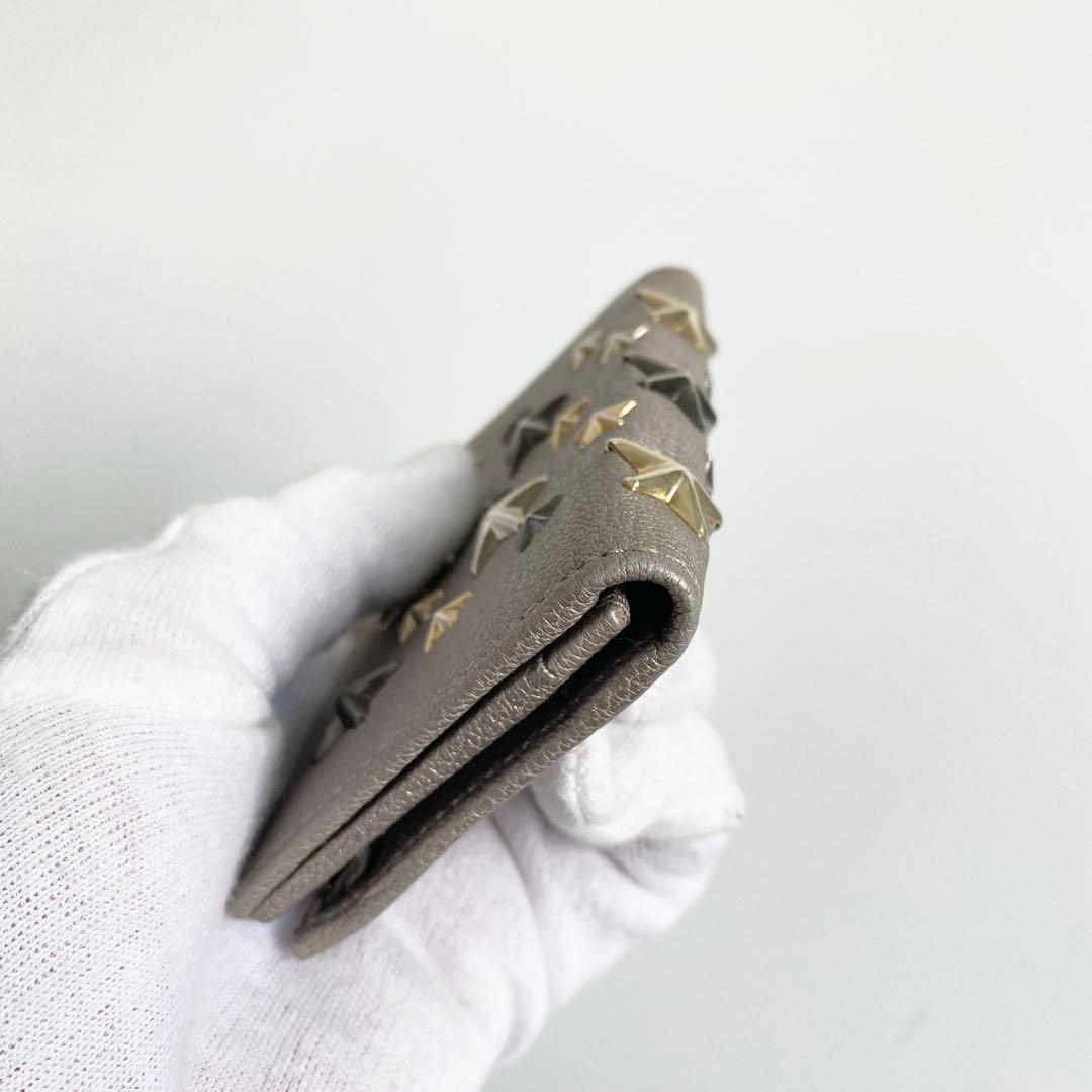 JIMMY CHOO 名刺入れ カードケース NELLO ライトカーキ