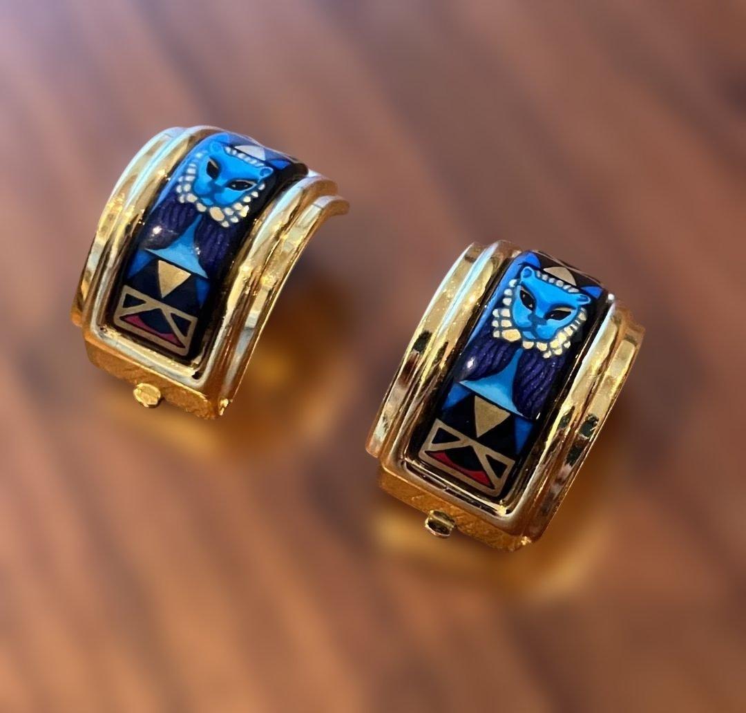 HERMÈS エルメス　エマイユ 　バングル　イヤクリップ　ヴィンテージ