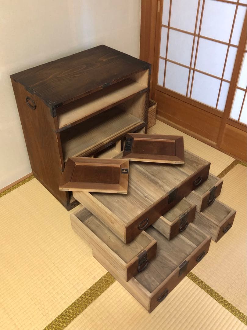 古い箪笥 ヴィンテージ 昭和レトロ 小物入れ 当時物 民芸品