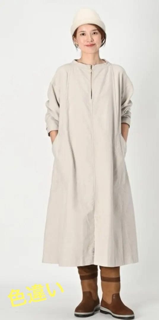 45R上質モールサージのストレッチワンピースゆったり暖か45100円新品同様