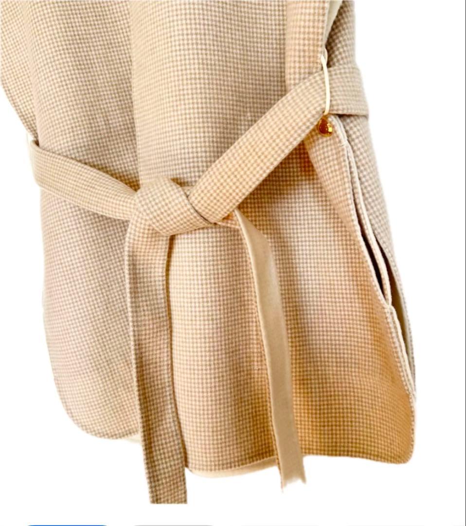 ドゥロワー　ハウンドトゥースリバージレ　23AW　定価15万　アイボリー