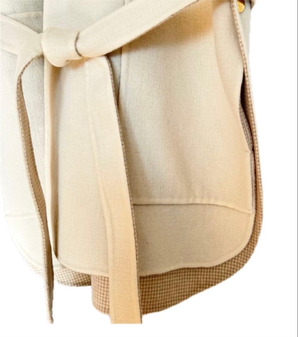 ドゥロワー　ハウンドトゥースリバージレ　23AW　定価15万　アイボリー