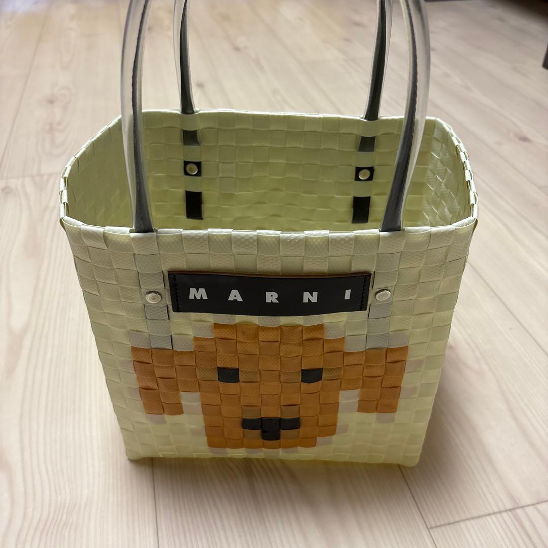 MARNI ブラウンドッグ カゴバッグ　犬