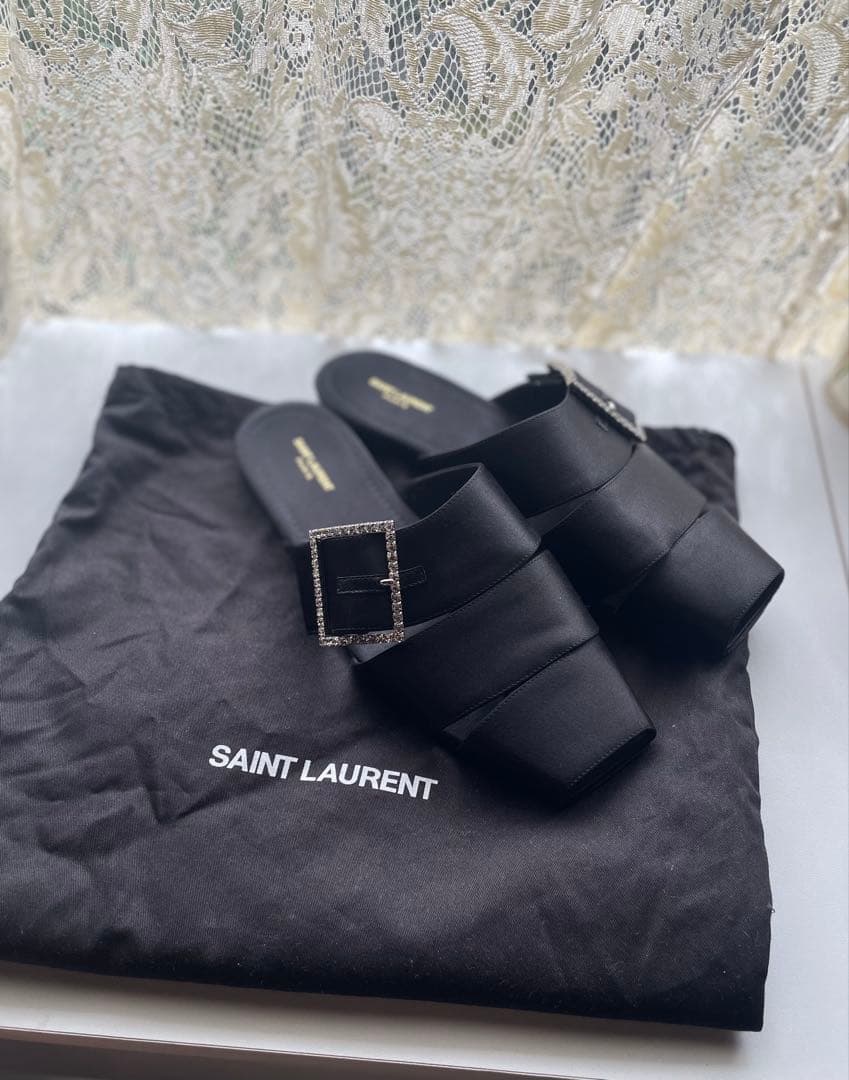 サンローラン 23ss サテン ミュール 41