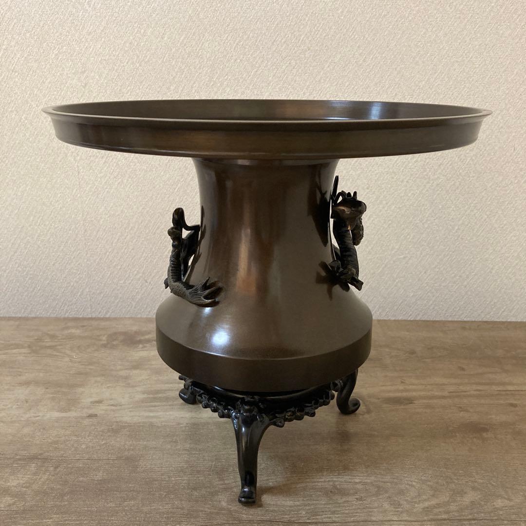 高岡銅器　薄端　中光　花器　茶道具〈検 池坊　華道　いけ花