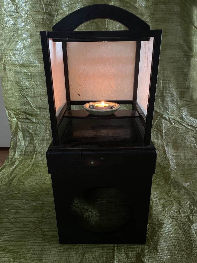 有明行灯　古民具 骨董　行燈　行灯　和紙と蝋燭のおまけ付き