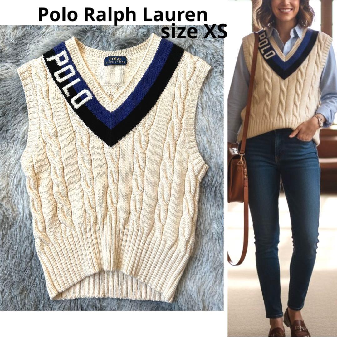 Polo Ralph Lauren コットンクリケット ベスト チルデンニット