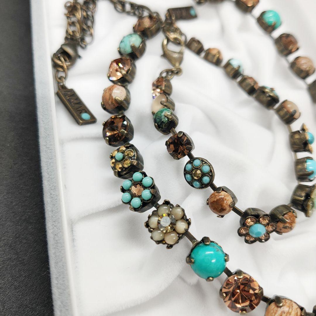 【美品】アマーロ AMARO ネックレス+ブレスレットセット 天然石 ターコイズ