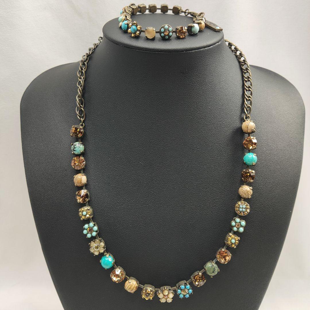 【美品】アマーロ AMARO ネックレス+ブレスレットセット 天然石 ターコイズ